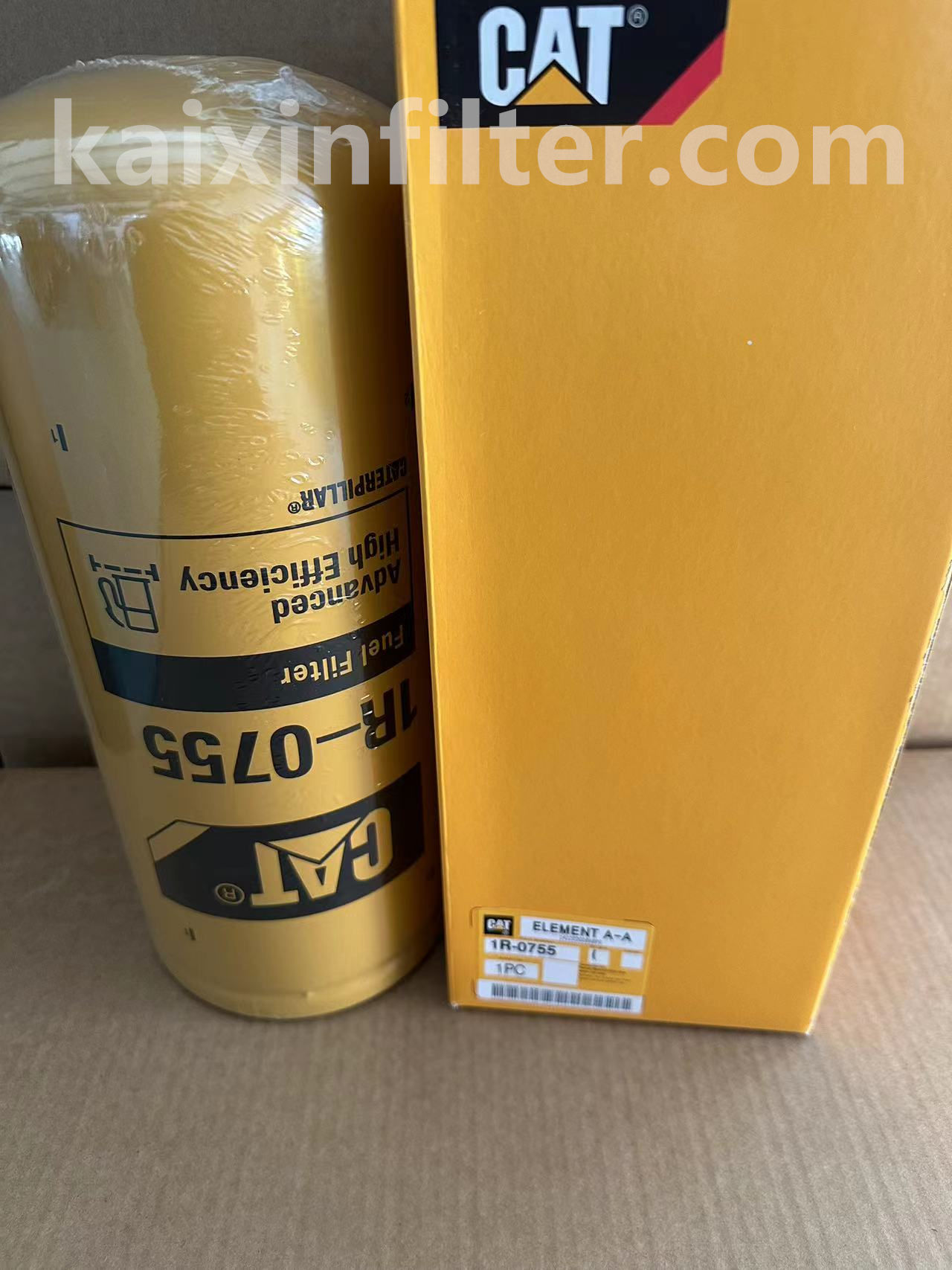 Caterpillar 1R0755 fuel filter fitment for CAT 345D excavator with C13 engine (RGG)