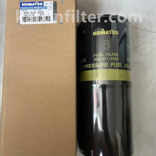 6003113550 (600-311-3550) Komatsu Fuel Filter | 118.3mm OD, 1 5/8-12 UN Thread, 298mm Length, Gasket OD 110mm