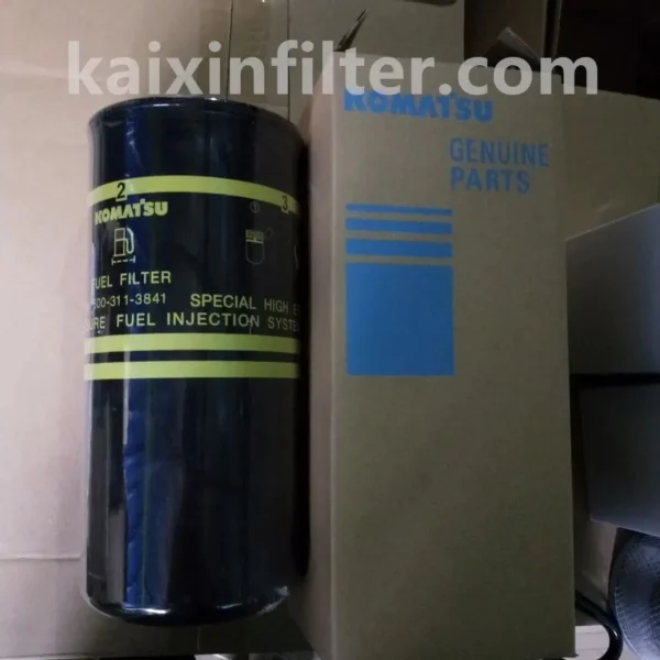 6003113841 (600-311-3841) Komatsu Fuel Filter | 125mm OD, 1 3/8-12 UN Thread, 275mm Length, Gasket OD 110mm