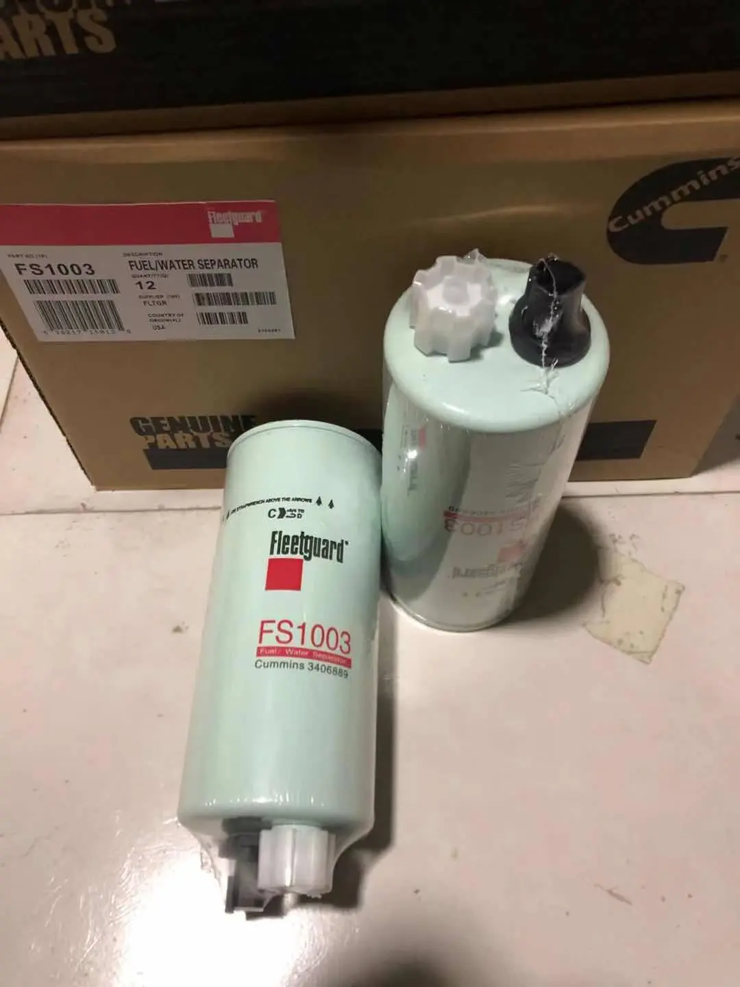 FS1003 Fleetguard Fuel Filter | 99% Efficiency 10μm Heavy-Duty Diesel Fuel Water Separator