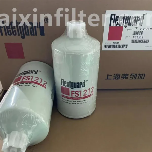 fs1212 fleetguard fuel filter 99% efficiency at 15 micron for diesel engines