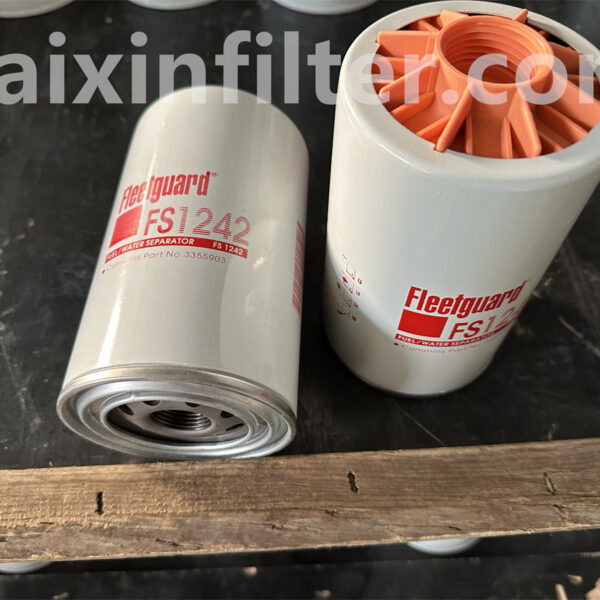 FS1242 Fleetguard Fuel Filter | 98%@15μm Compact Fuel Filter with Bowl Thread for Diesel Engines