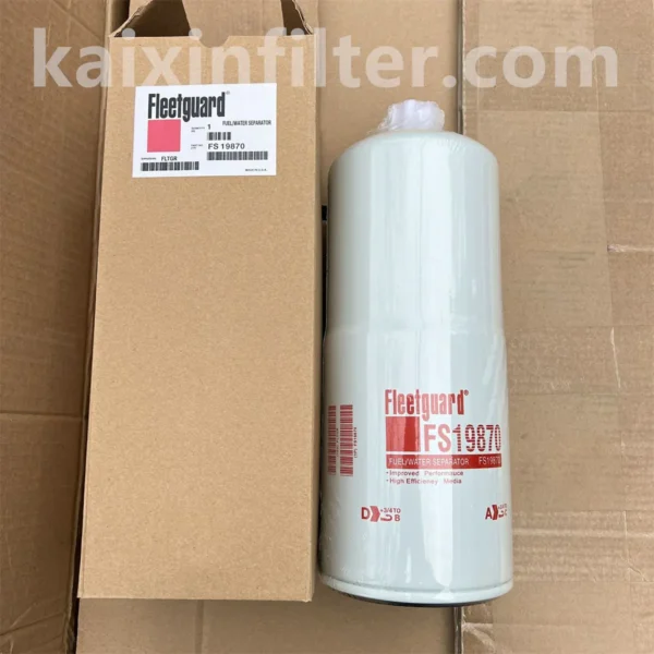 FS19870 Fleetguard Fuel Filter | 99% Efficiency at 10 Micron, 118.4mm OD, 1-1/4-12 UN Thread Fuel Filter