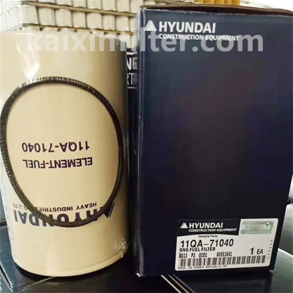 Hyundai 11QA-71040 fuel filter for Hyundai 45D-7 D4DD 99% 12 micron