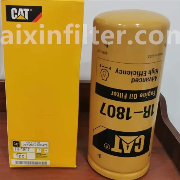 1R-1807 oil filter for Caterpillar 312D excavator with C4.2 ACERT III diesel engine