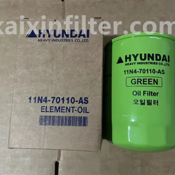 Hyundai 11N4-70110 lube filter for Hyundai R130 LC and Cummins 4BT 3.9